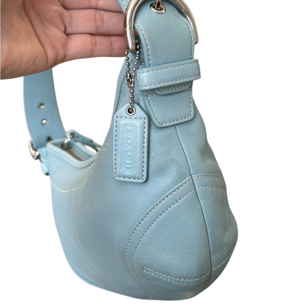 Coach Vintage 9541 Shoulder bag‎ light blue Leather Shoulder/ Handbag . - Picture 6 of 12
